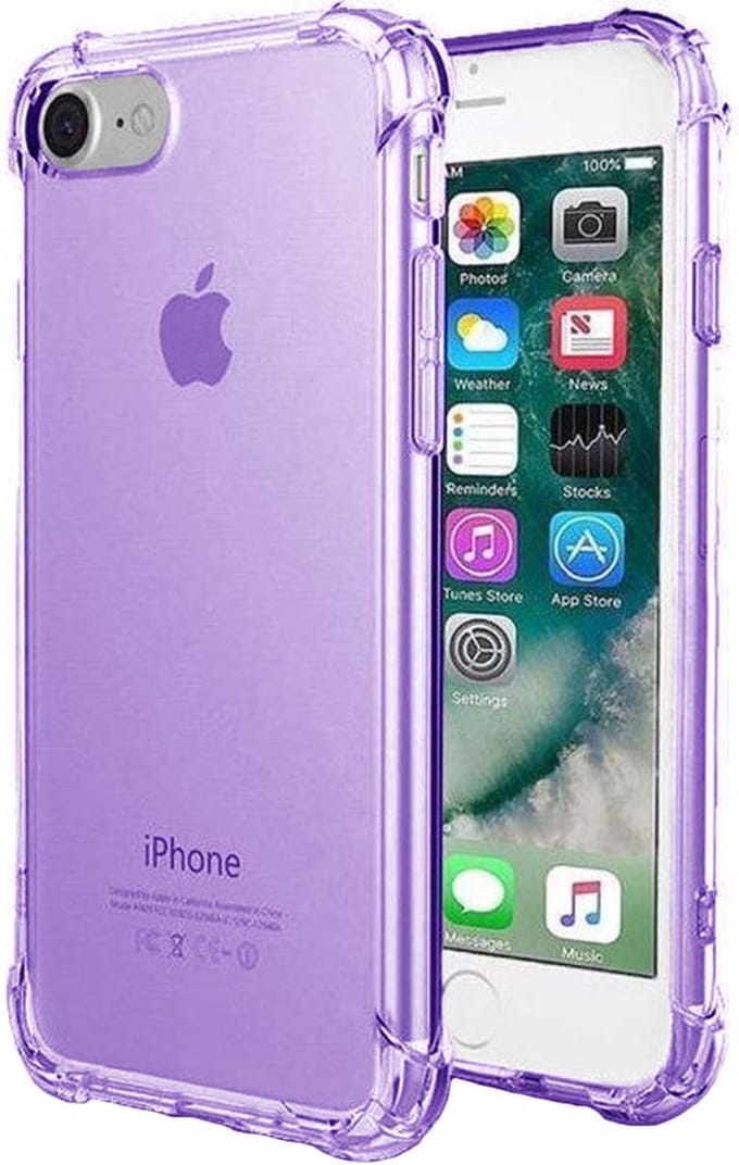 Smartphonica iPhone 6/6s Plus transparant siliconen hoesje - Paars geschikt voor iPhone 6/6s Plus