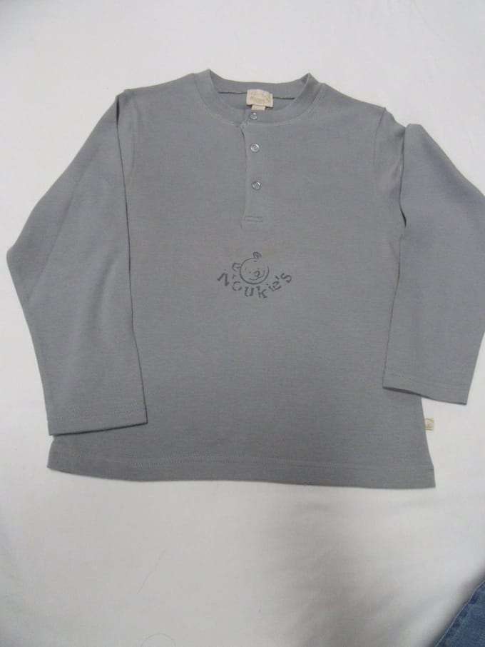 Noukie's , jongens , t-shirt lange mouw , grijst , Bij noukie's , 6 jaar 116