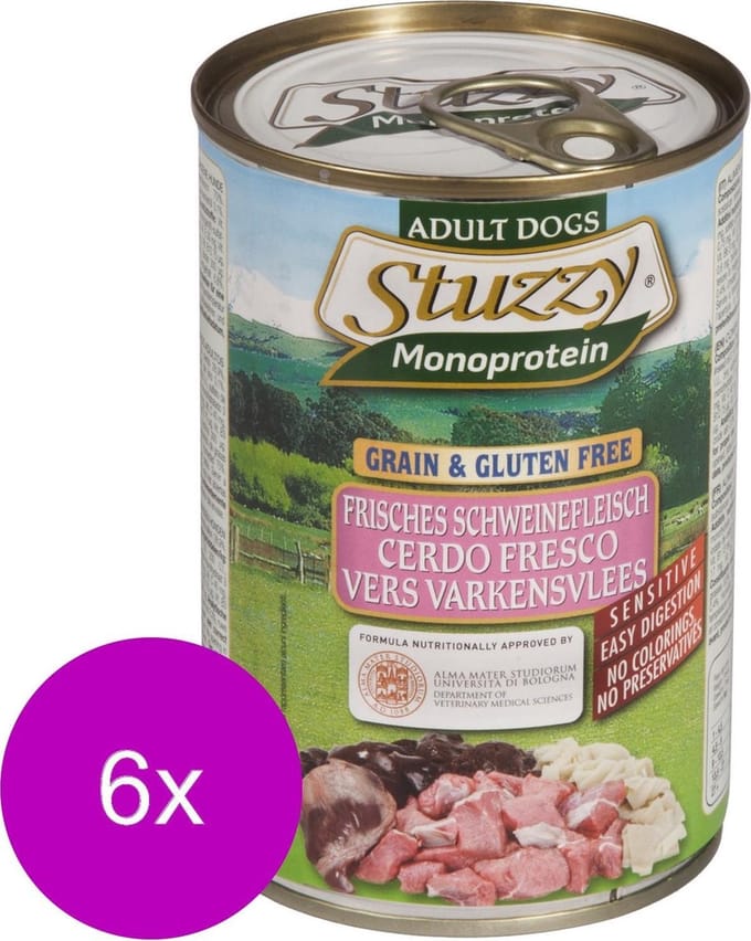 Stuzzy Blik Adult - Varken - Hondenvoer - 6 x 400 g
