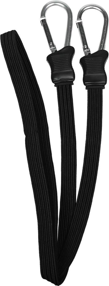 Benson Elastiek plat 120 cm - met karabijnhaak - uitrekbaar tot 2400 cm - 40 N belasting