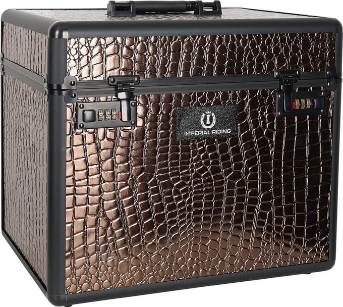 Imperial Riding - Grooming Box Shiny - Brown - Brown Croco