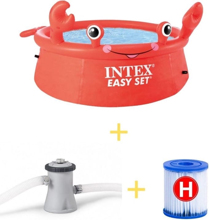 Intex Zwembad - Easy Set - 183 cm - Krab editie - Inclusief Filterpomp en Filter