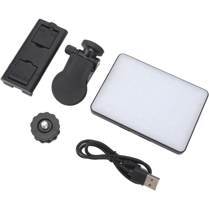 Webcam Licht 3 Kleurtemperatuur Traploos Dimmen 3000K tot 9900K Type C Opladen Clip Invullicht