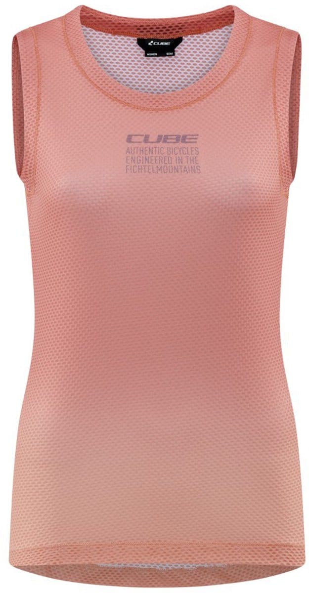 CUBE Fietsshirt WS BASELAYER SHIRT MESH SLEEVELESS CORAL L (40)