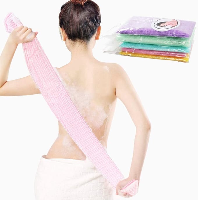 Extra Lange Exfoliërende Doek 90Cm - Set van 5 Nylon Scrub Badhanddoeken