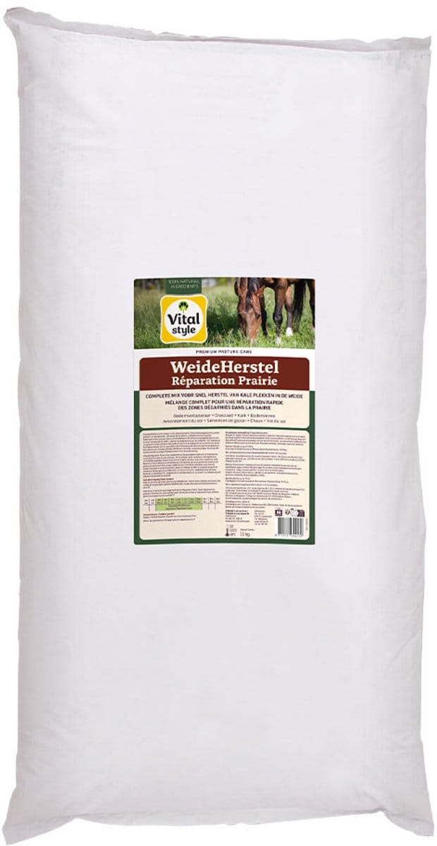 Vitalstyle WeideHerstel - Complete mix - voor Snel Herstel van Kale Plekken in de Weide - 15 kg