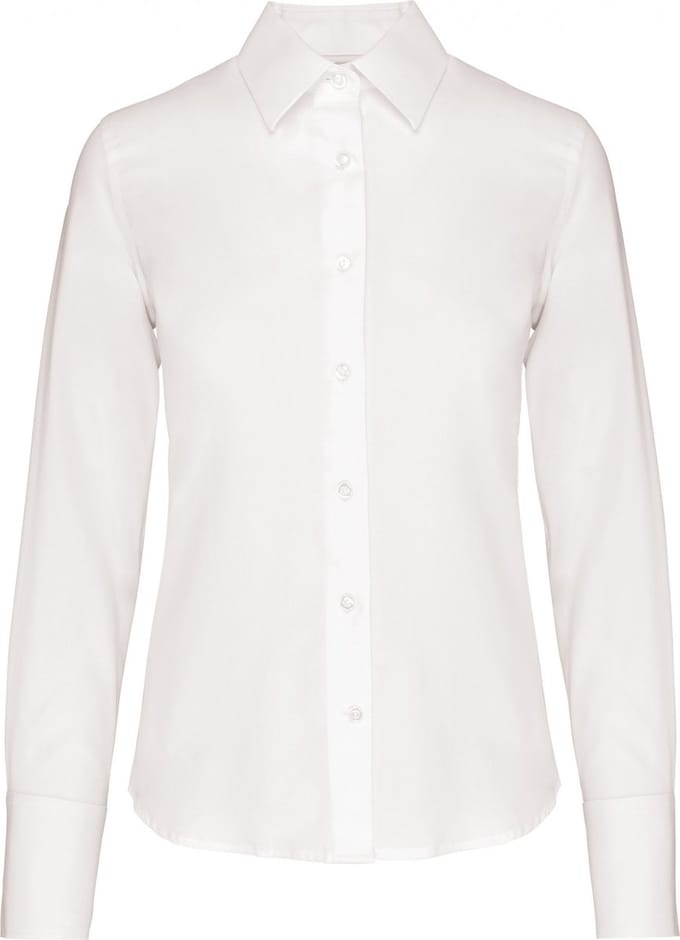 Kariban Dames non-iron blouse lange mouwen K538 - White - L
