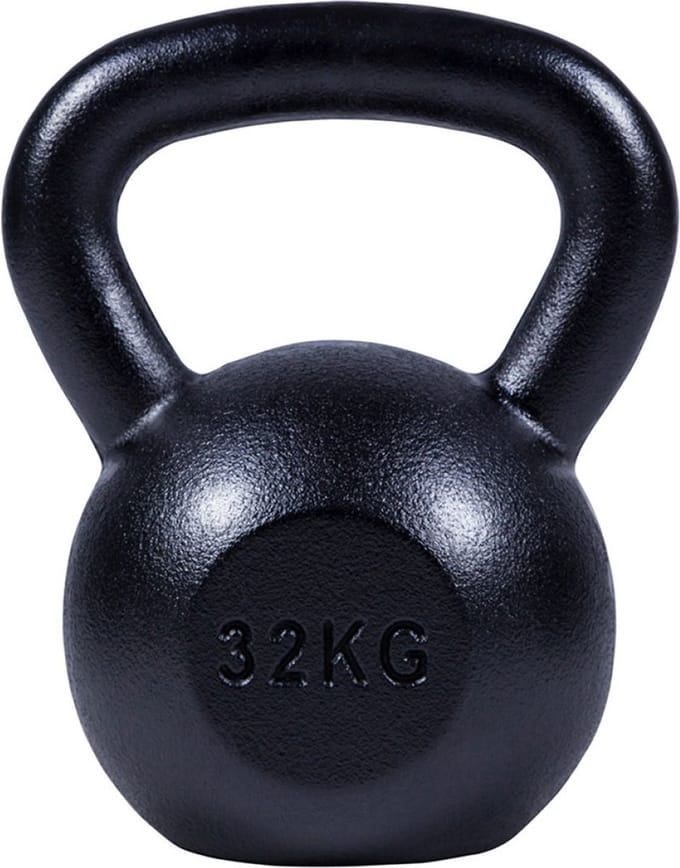 Gorilla Sports - Kettlebell - Gietijzer - Extra Stabiel - Zwart - 32 kg