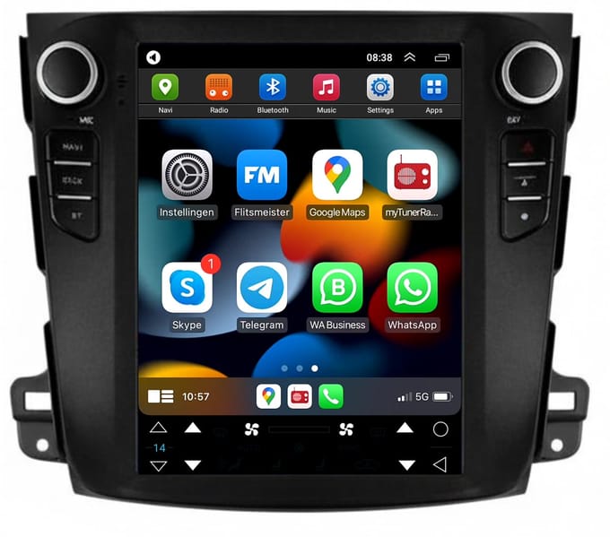 Carplay autoradio geschikt voor Mitsubishi Outlander | 2008 t/m 2012 | Android 13 | Draadloos Apple Carplay & Android Auto | 2GB + 32GB | Tesla Style | 8-Core processor | Davilon | 2025 model | 2008 2009 2010 2011 2012 | Bluetooth & Wifi