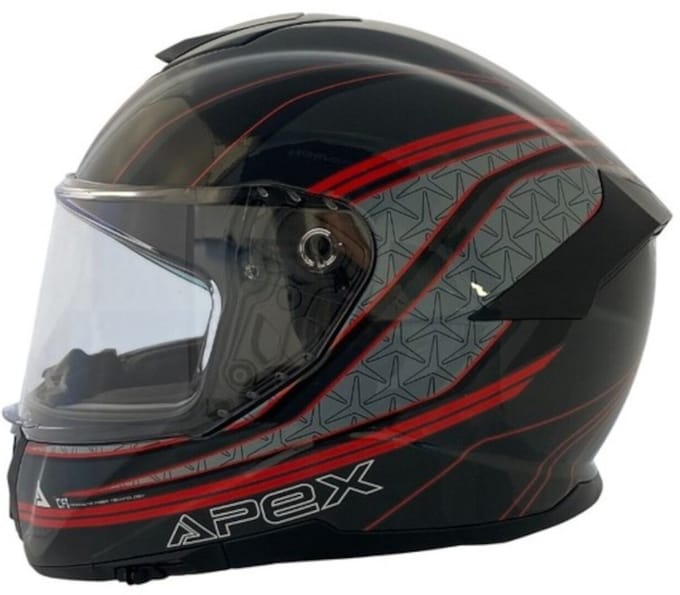 APEX FT300 Vienna Zwart Grijs Rood Integraalhelm - Helm