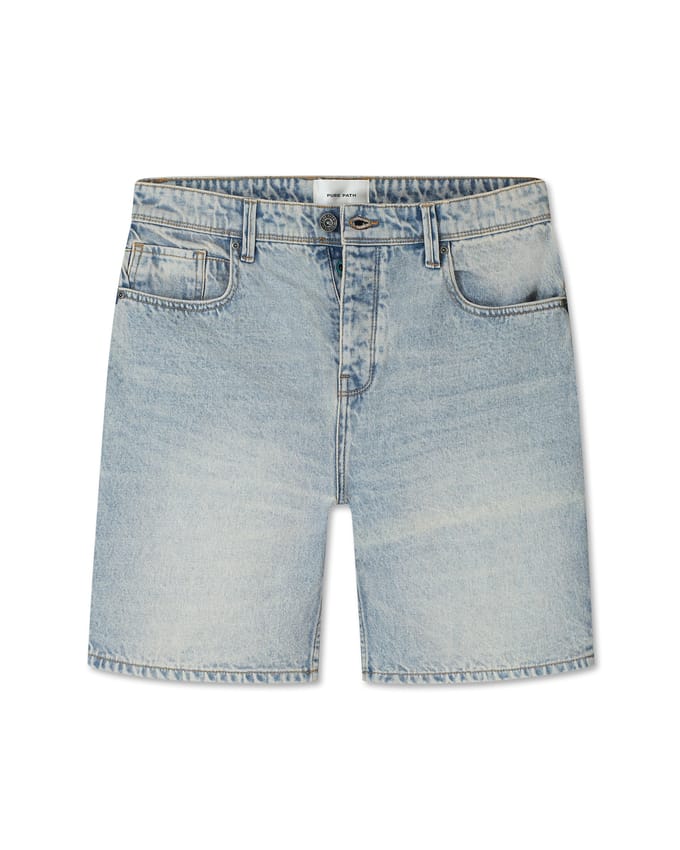 PURE PATH The Owen Regular Fit Short Jeans Heren - Broek - Lichtblauw - Maat 32