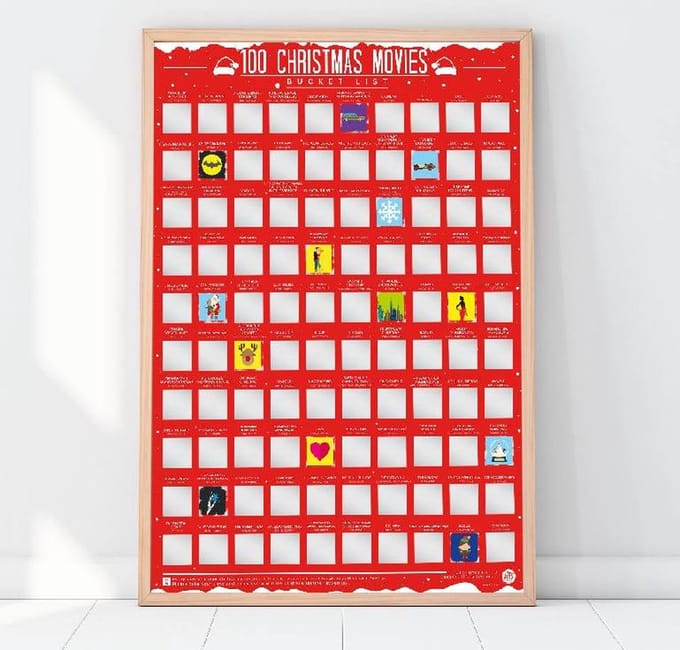 Gift Republic Bucketlist Scratch Poster - 100 Kerst Films