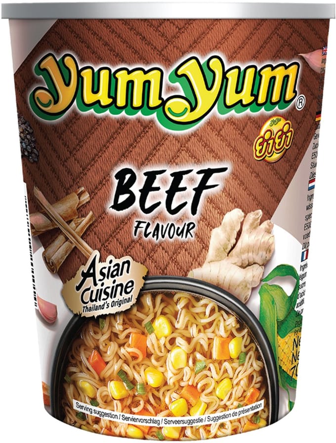 Yum Yum Instant Cupnoedels Rundvlees 36 x 70 g