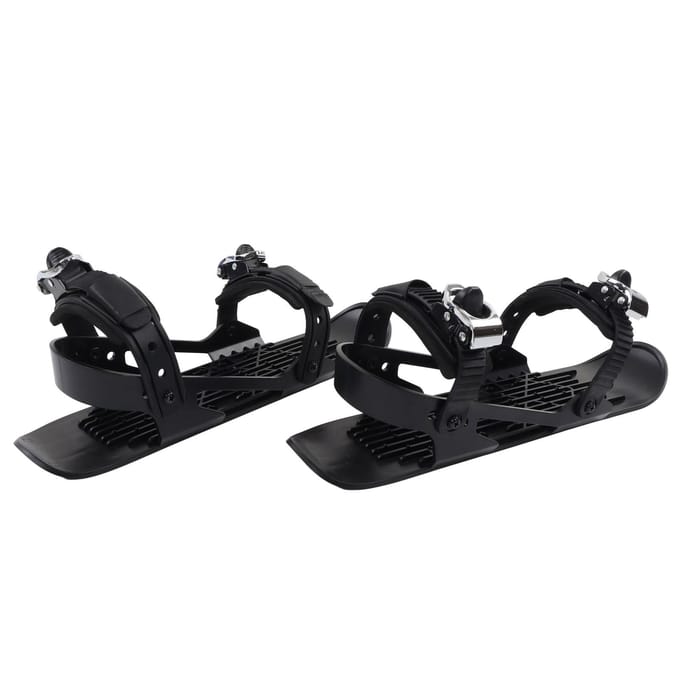Mini patins de ski Mini chaussures de ski Planches de ski réglables Fixation aux skis Bottes pour les pentes de descente en hiver black