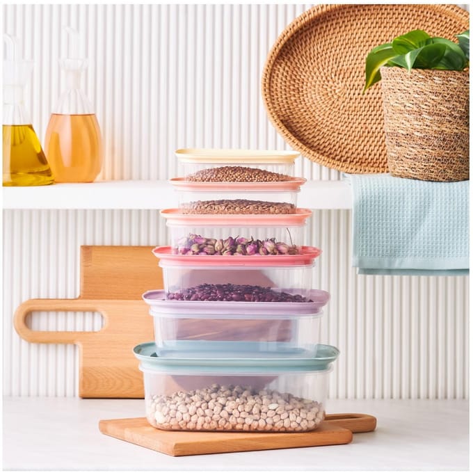 Contenant de rangement Vicks Light, lot de 6 blanc