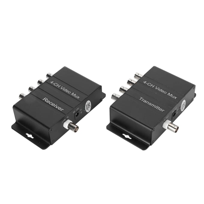 4-kanaals videomultiplexer Interferentiebestendig 4 HD-video naar coaxkabelmultiplexer black