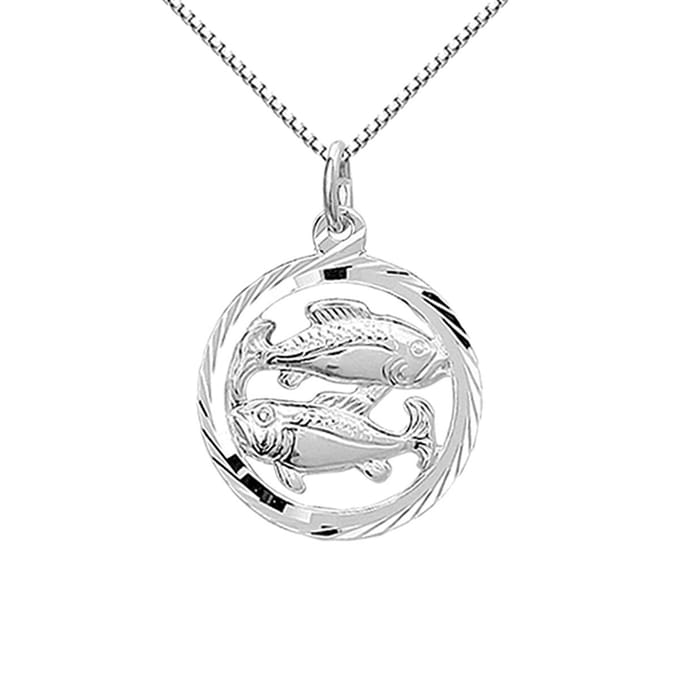 Montebello Ketting Vissen - 925 Zilver Gerhodineerd - Horoscoop - Ø16mm - 45cm