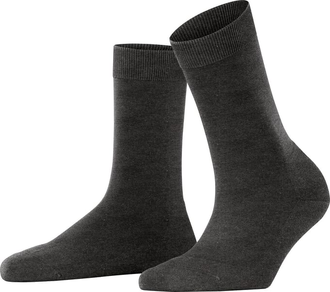 FALKE ClimaWool eenkleurig wol lyocell sokken dames grijs - maat 41-42