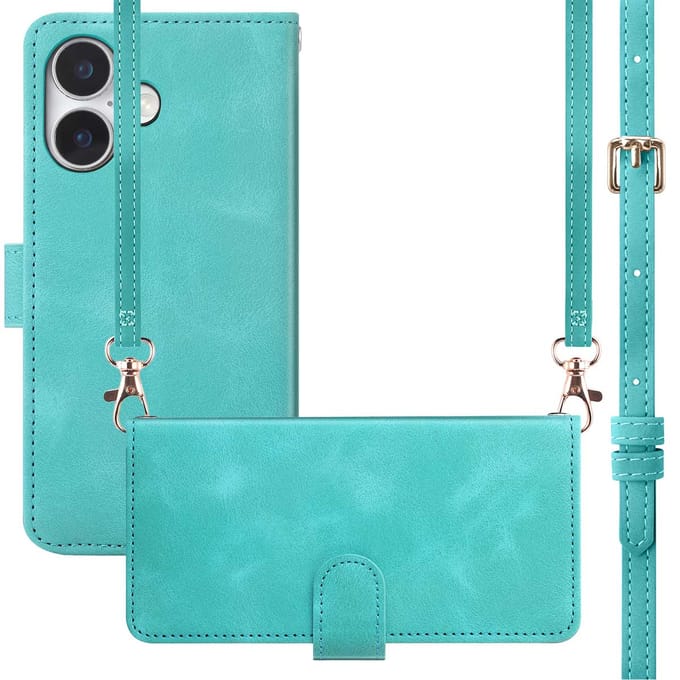 imoshion Hoesje - Geschikt voor Apple iPhone 17 - Bookcase met koord - Turquoise