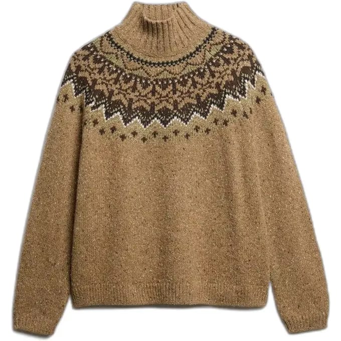 Superdry - Fairisle trui met hoge hals - Dames - Sweaters