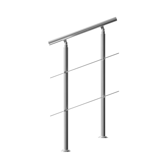Monzana Trapleuning 80 cm - Met 2 Spijlen – Roestvrijstaal