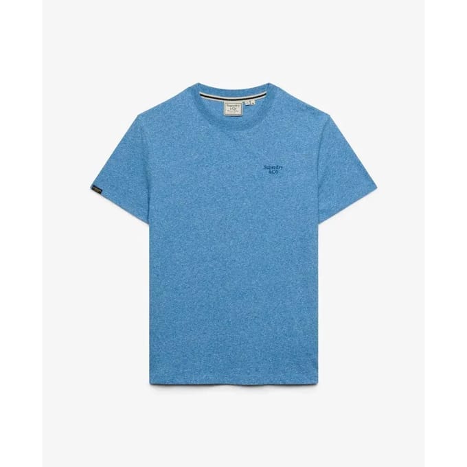 Superdry Essential Serif Logo T-shirt Slanke Pasvorm Light Blue Grootte: L