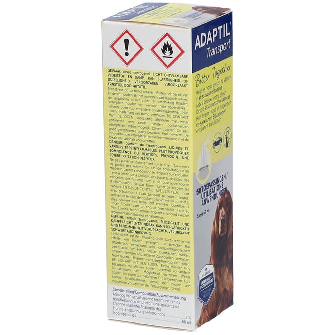 Adaptil Antistressmiddel - Transport Spray Hond - 60 ml