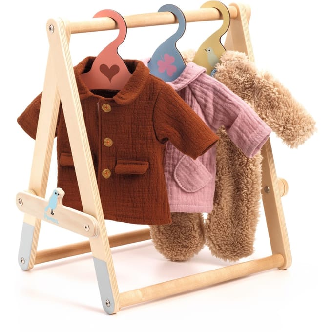 Djeco accessoires Clothes Rack & 3 hangers