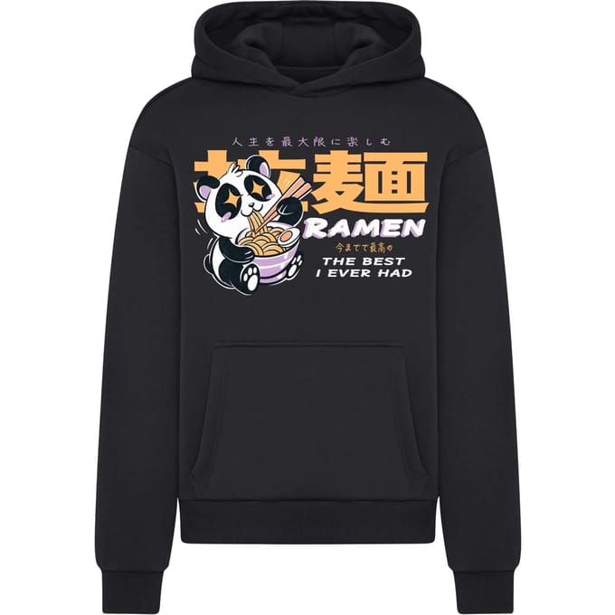 Mister Tee - Best Ramen Fluffy Hoodie/trui - S - Zwart