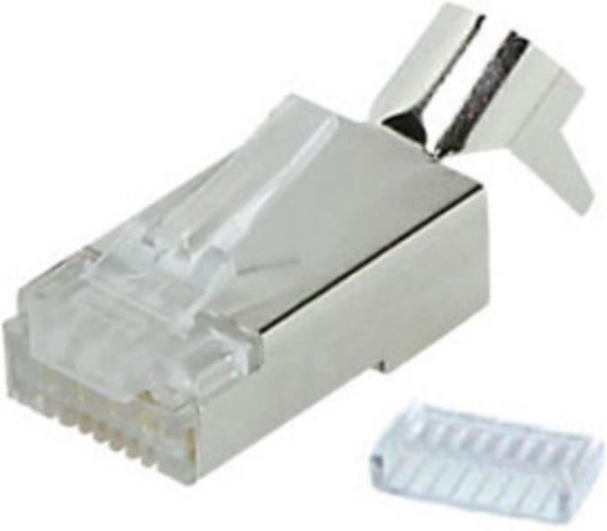 RJ45 krimp connector (STP) voor CAT6a/7/7a netwerkkabel (vast/flexibel) - per stuk (2-delig)