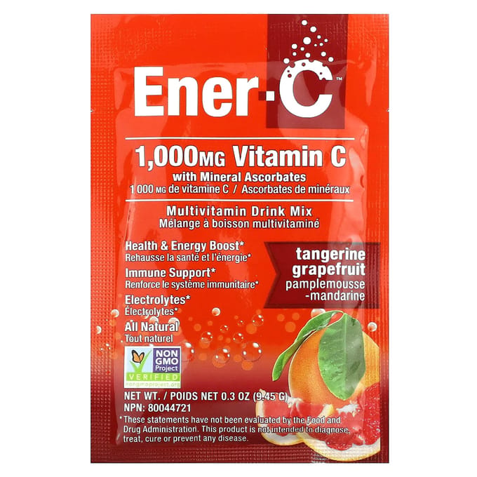 Ener-C, Vitamine C, multivitamine drankmix, mandarijn grapefruit, 1.000 mg, 30 sachets, 9,45 g (0,3 oz)