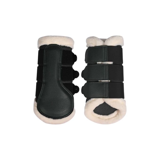 Gesloten peesbeschermers voor paard met bont HKM Comfort Premium Mesh
