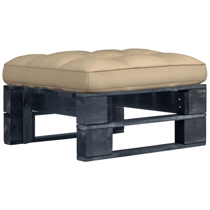 vidaXL - Tuinhocker - pallet - zwart - geïmpregneerd - grenenhout