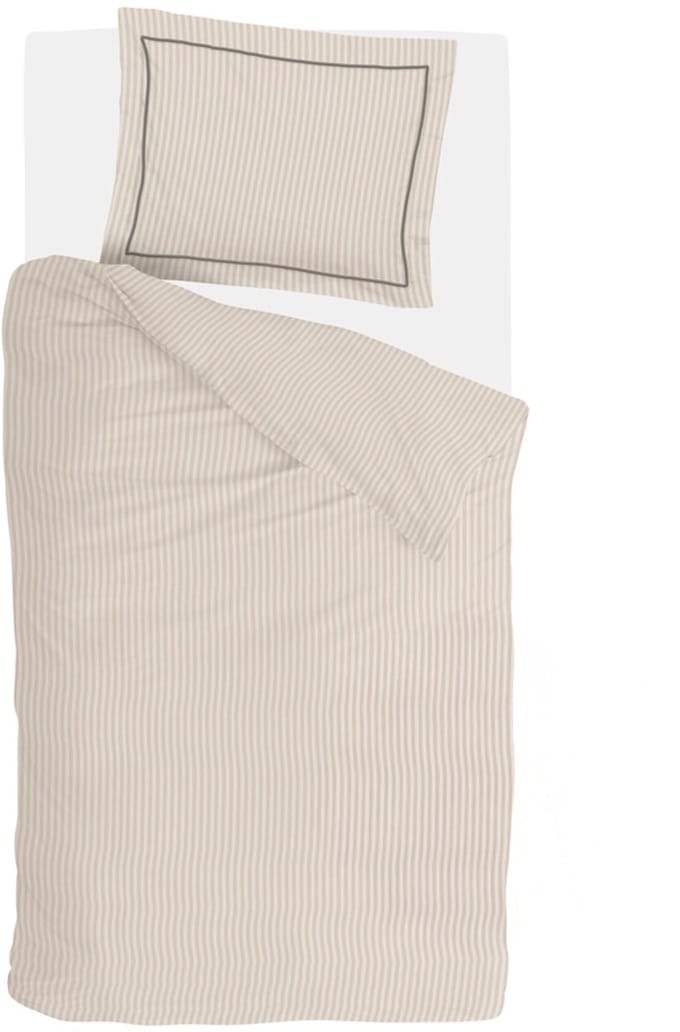 Walra Dekbedovertrek Subtile Stripes - 140x220 - 100% Katoen - Zand
