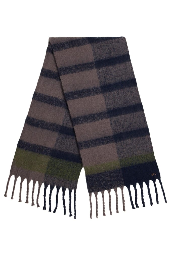 White Stuff Benny Brushed Scarf Grey Multi Größe: OS | Schals Outlet | Herren | Grau