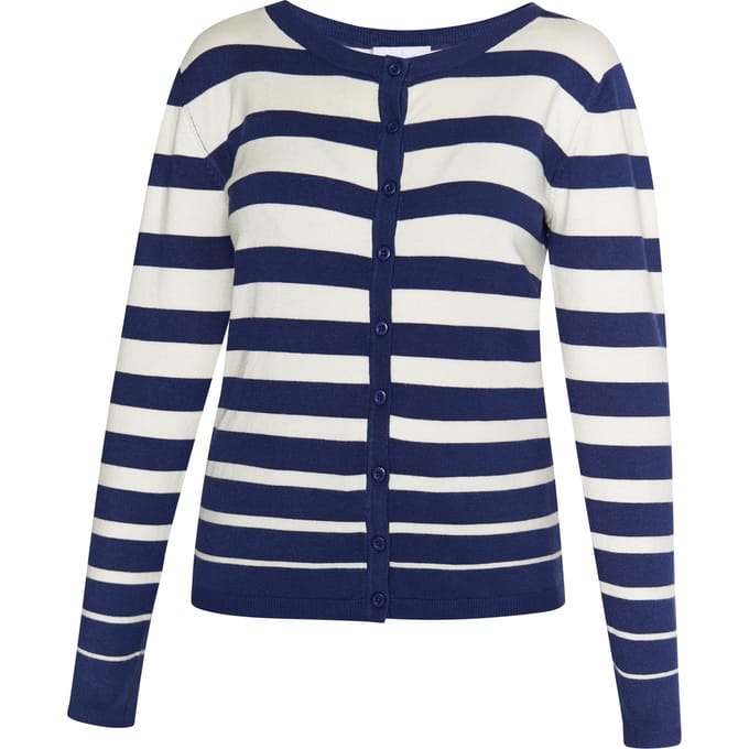 usha Vest Dames marine wol wit