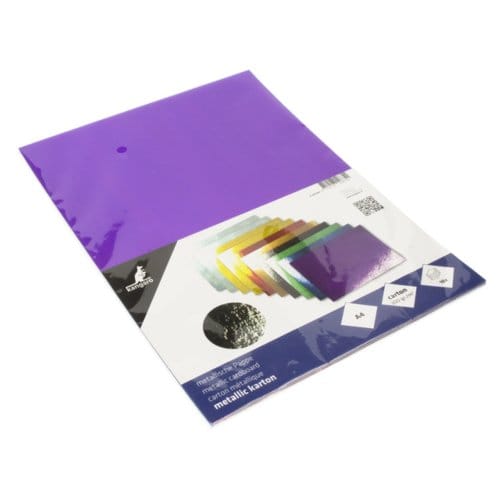 Kangaro metallic karton - A4 - 300 gram - assorti kleuren - 10 vel - hobbykarton