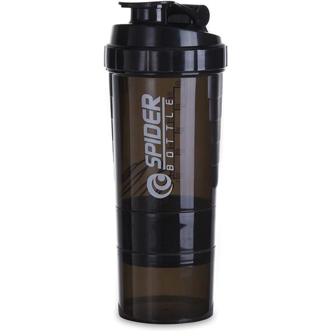 500ml Eiwitpoeder Shaker Fles Sport Waterbeker Draagbare Hoge Capaciteit Drinkcontainer met Poederbakje Plastic Blender