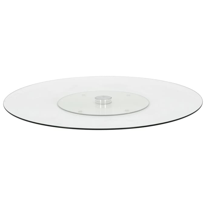 vidaXL - Serveerbord - draaiend - 60 - cm - gehard - glas - transparant