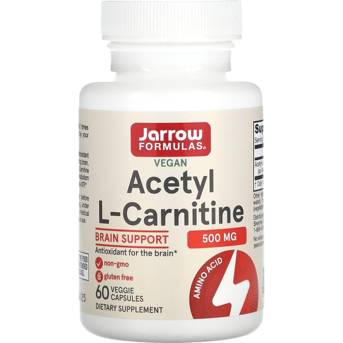 Acetyl L-Carnitine 500 mg (60 Vegetarian Capsules) - Jarrow Formulas
