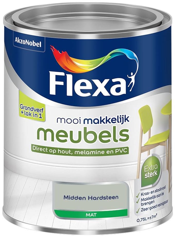Flexa - Mooi Makkelijk Meubels Mat - Midden Hardsteen - Mengverf - 750 Ml