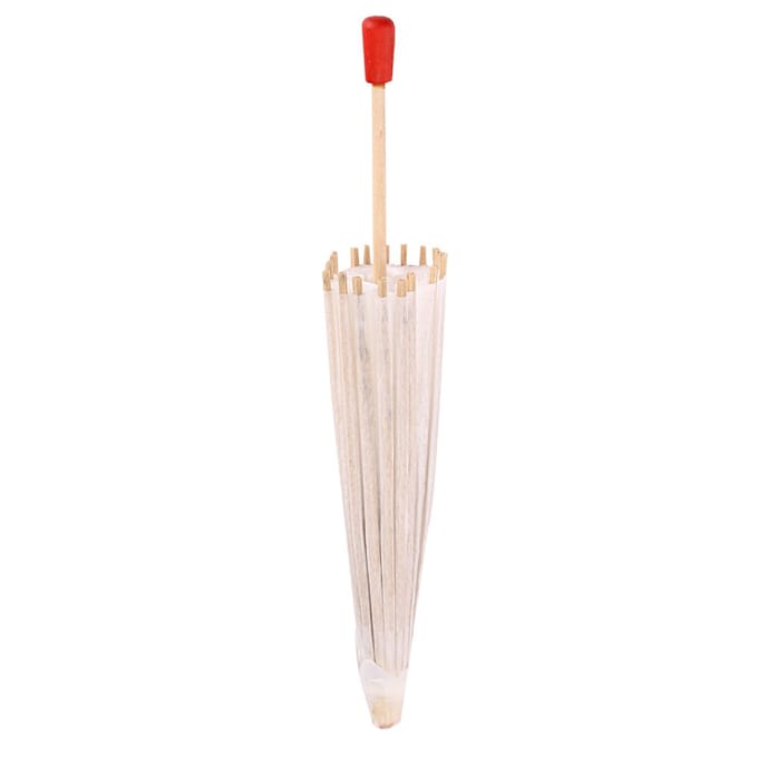Witte Kleur Papier Decoratieve Paraplu Parasol School Decor Foto Requisiet (20 cm) white