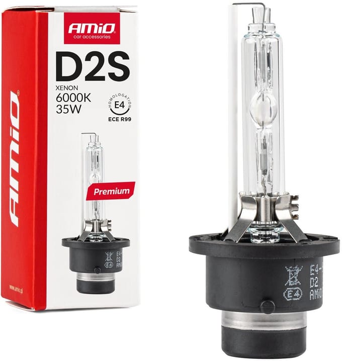 AMiO Xenon Lamp D2S 6000K 35W - Premium E4 ECE R99 Goedgekeurde Helder Witte Koplamp Autolamp