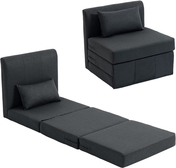 HOMCOM Vloerstoel-Polyester, schuim-80L x 75B x 74H cm-Donkergrijs