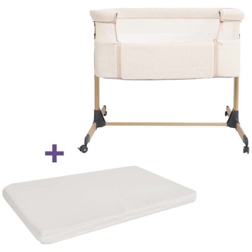 Teddy Co-sleeper Bella ivory white & Prénatal Essential Co-sleeper matras unisex