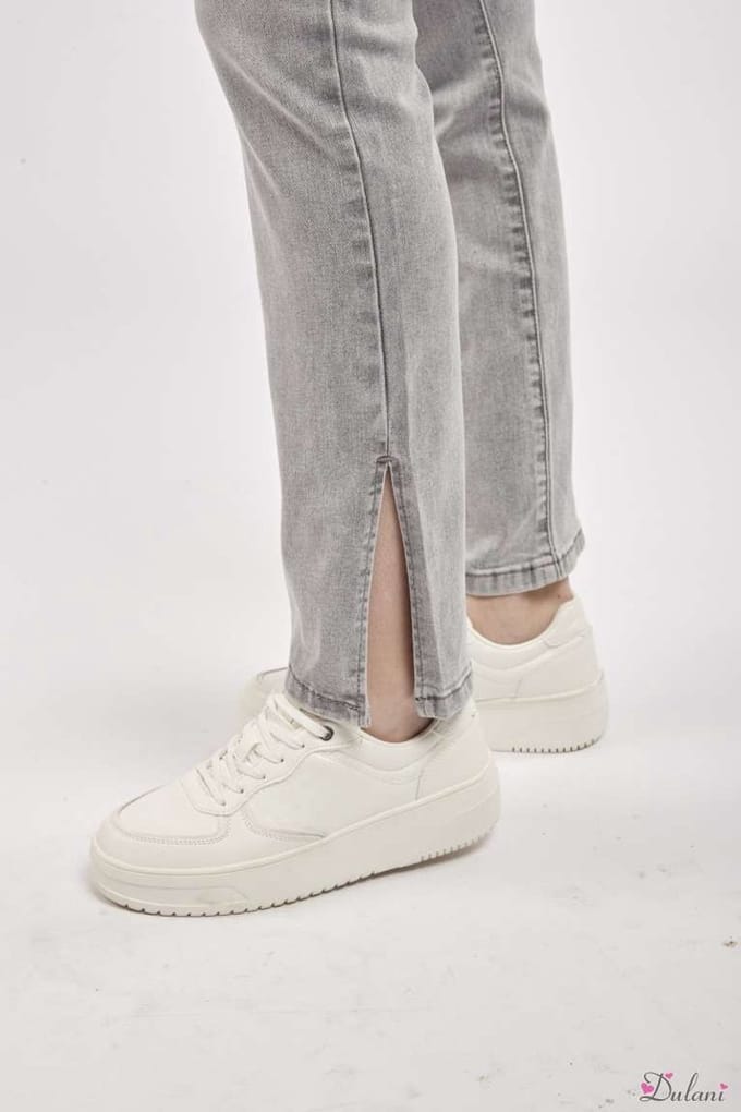 Broek Toxik3 hoge taille met split grijs