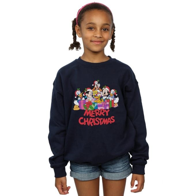 Disney Meisjes Mickey Mouse en vrienden Kerstmis Sweatshirt (Marineblauw)