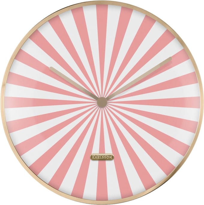 Karlsson Wandklok Candy Swirl Dome - Roze - Ø40cm - Wandklok Modern