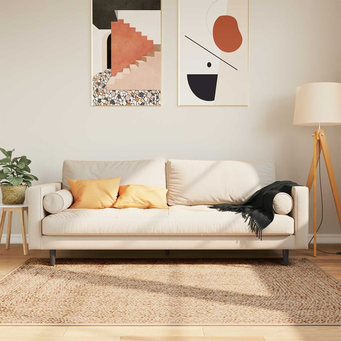 vidaXL - Tapijt - Runner - MARSA - Geel - 120 - x - 170 - cm - Polyester - en - PVC