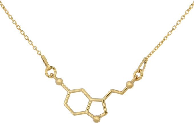 ARLIZI 1539 Ketting Serotonine Molecuul Hanger - Dames - Verguld - 47 cm